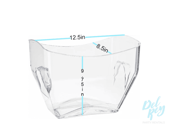 Clear  Beverage Ice Tub 12.5" x 8.5" x 9.75" - Image 2