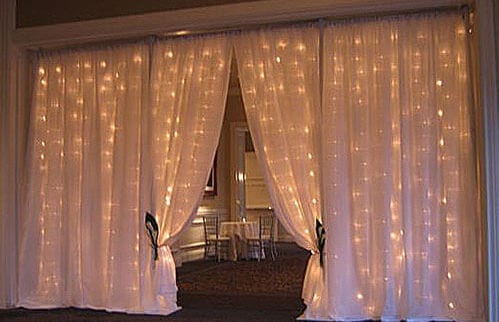 Cascading Lights Per Linear Foot, Sheer Curtains With Lights