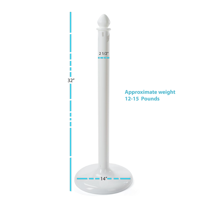 White Plastic Stanchion - Image 2