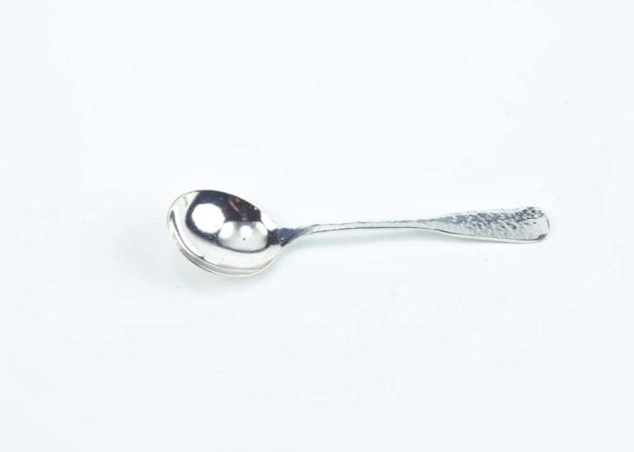 Hammered Antique Bouillon Silver Plated Spoon