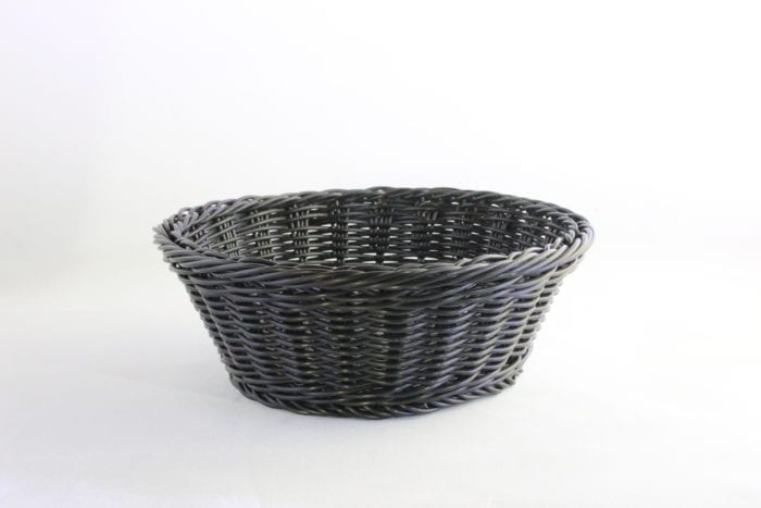Black  Polypropylene Woven Round Bread Basket - Image 4