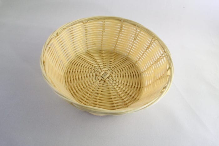 Natural Polypropylene Woven Round Bread Basket - Image 3