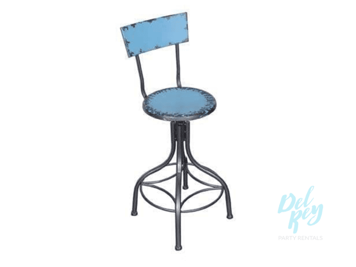 Industrial Metal Bar Stool Vintage - Blue