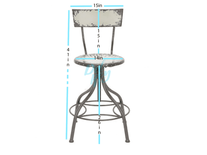 Industrial metal bar stool with back - White - Image 2