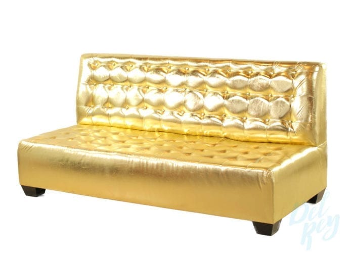Gold Tufted Lounge Armless Sofa 6ft. - Image 2