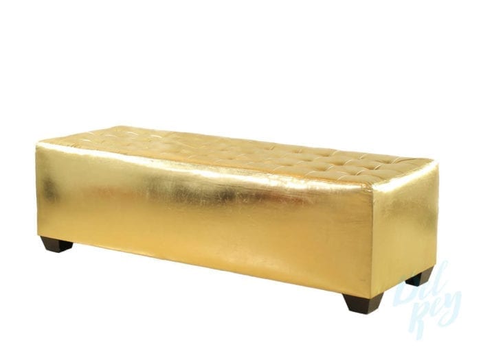 Gold Tufted Lounge Bench - Image 2