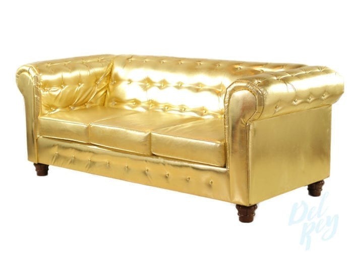 Gold Tufted Lounge Sofa - Image 2