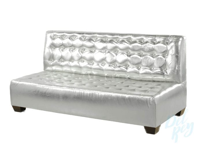 Silver Tufted Lounge Armless Sofa - Image 2