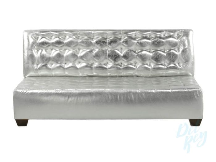 Silver Tufted Lounge Armless Sofa