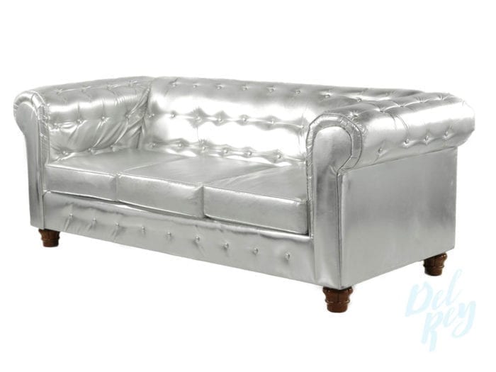 Silver Tufted Lounge Sofa - Image 2
