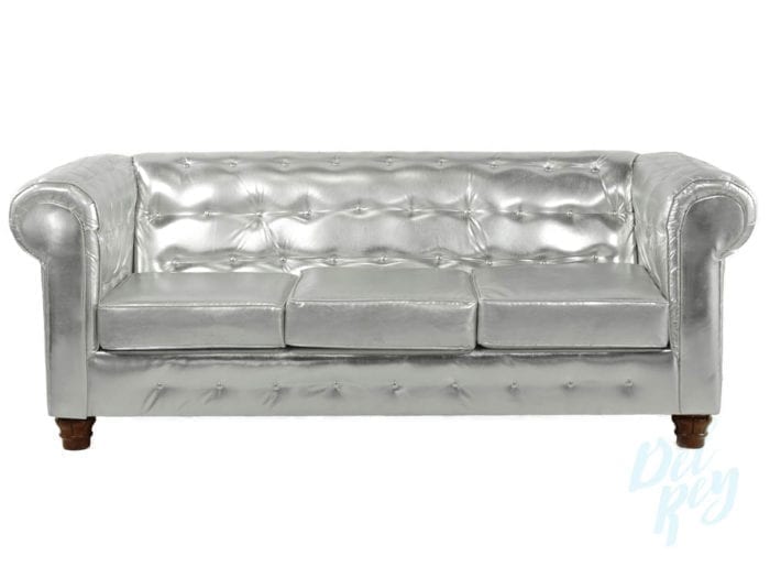 Silver Tufted Lounge Sofa