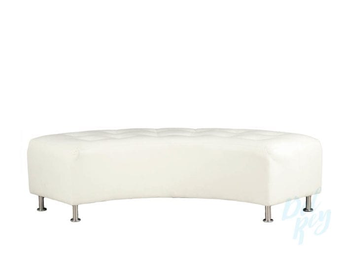 White Lounge Bench Curved
