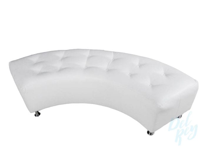 White Lounge Bench Curved - Image 2