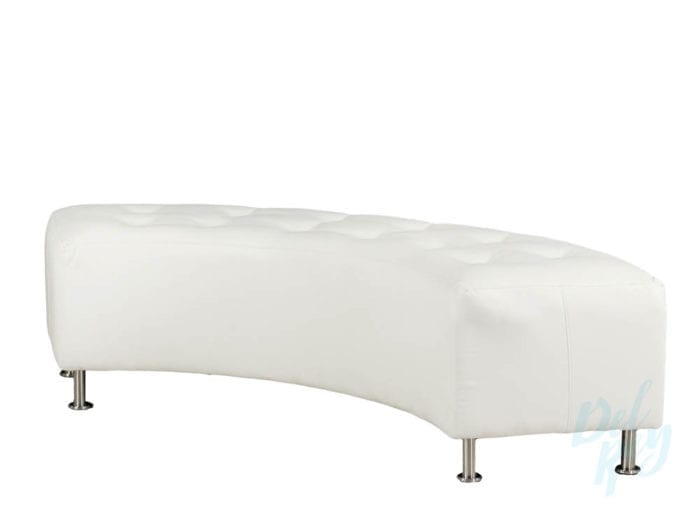 White Lounge Bench Curved - Image 3
