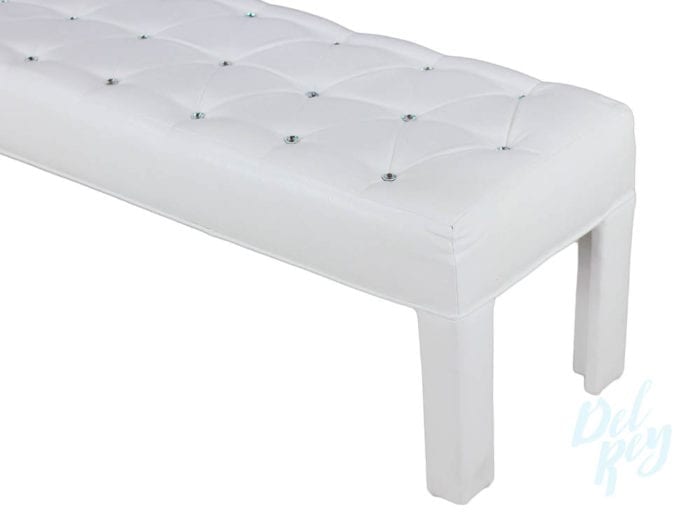 White Lounge Diamond Bench - Image 3