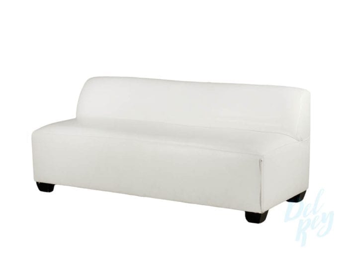6 ft. White Lounge Armless Sofa - Image 2