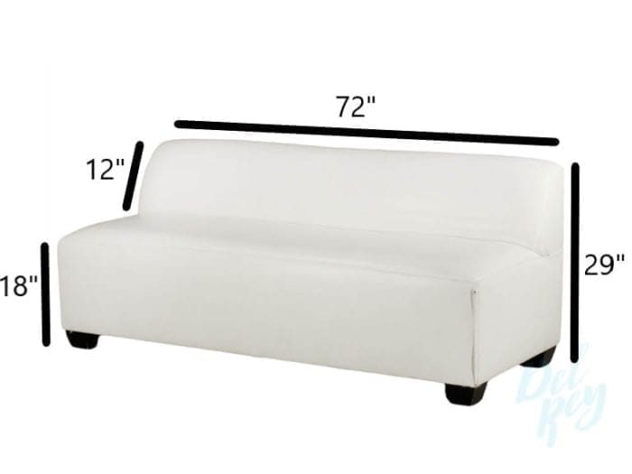 6 ft. White Lounge Armless Sofa - Image 3