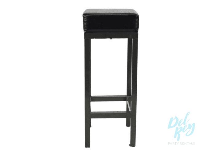 Metal Bar Stool Black Padded Seat