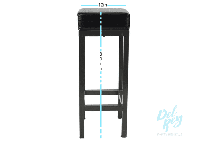 Metal Bar Stool Black Padded Seat - Image 2