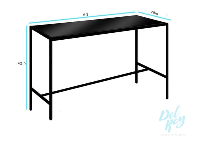 Modern Black Communal Bar Table 6' X 28" X 42" High - Image 2