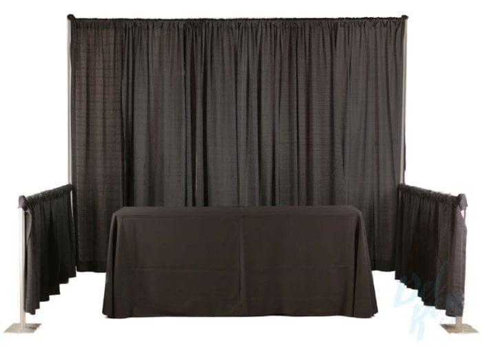 Black Side View Booth with Table