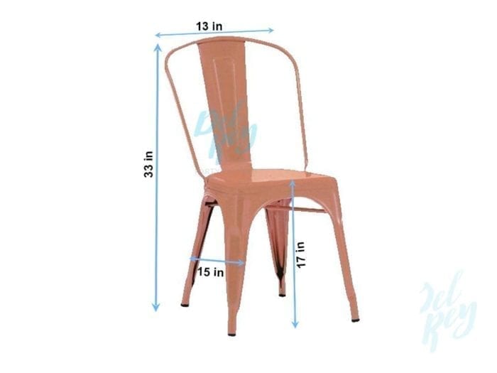 Peach Tolix Style Industrial Metal Chair - Image 2