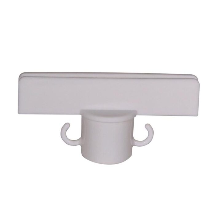 White Plastic Stanchion with Sign Holder - Image 3