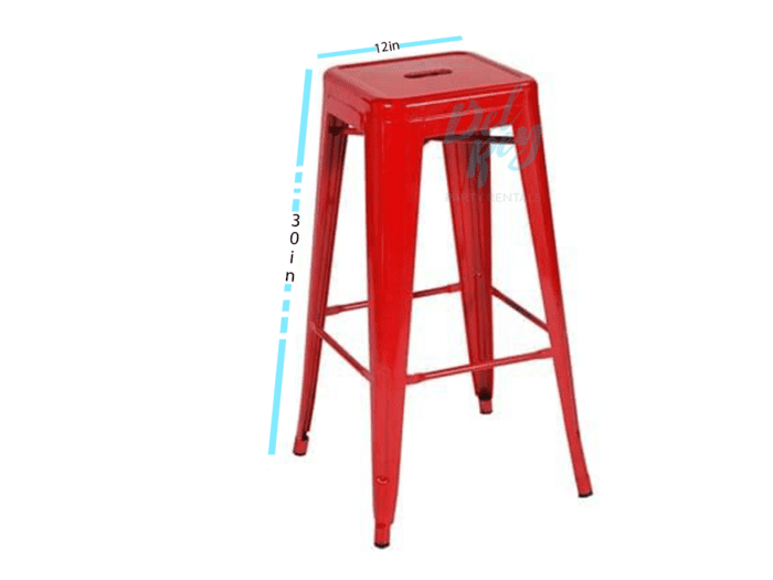 Red Tolix Metal Barstool - Image 2