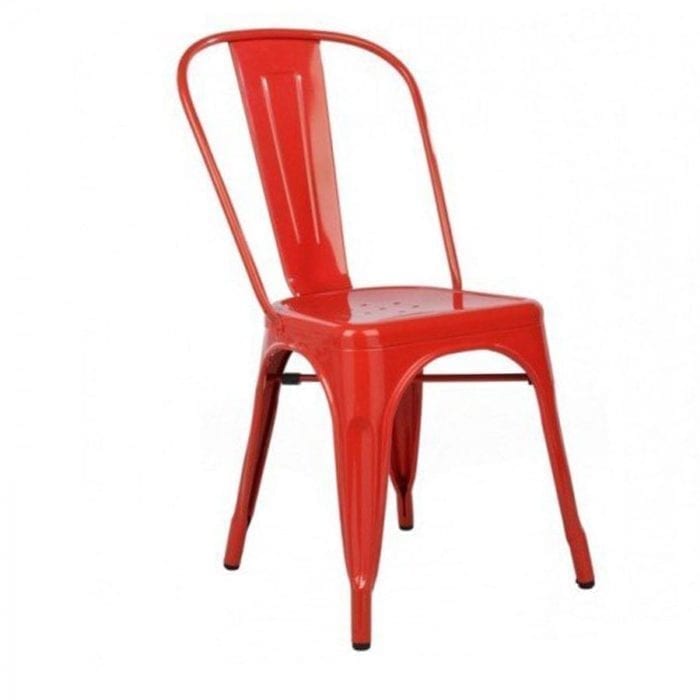 Red Tolix Style Metal Industrial Chair