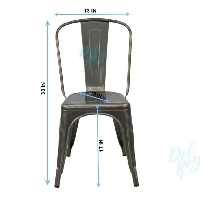 Tolix Bistro Chair Gunmetal - Image 2