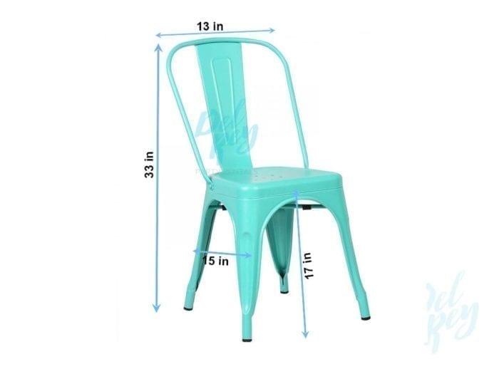 Aqua Tolix Style Metal Chair - Image 2