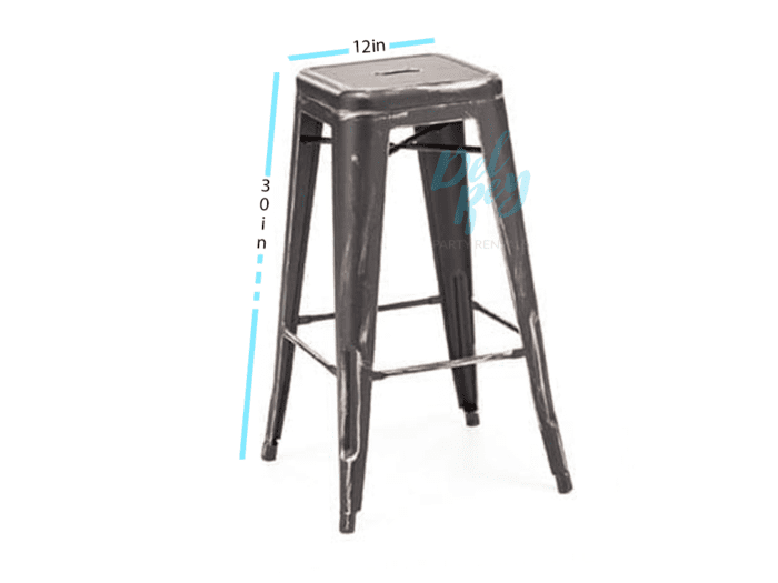 Tolix Style Marais Bar Stool- Black/gold - Image 2