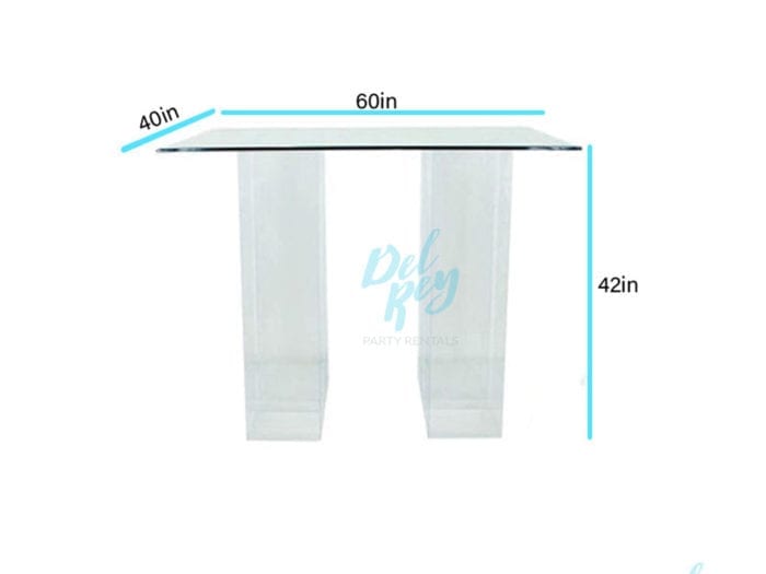 Translucent Glass Top Cocktail Table 60" X 40" X 42" High - Image 2