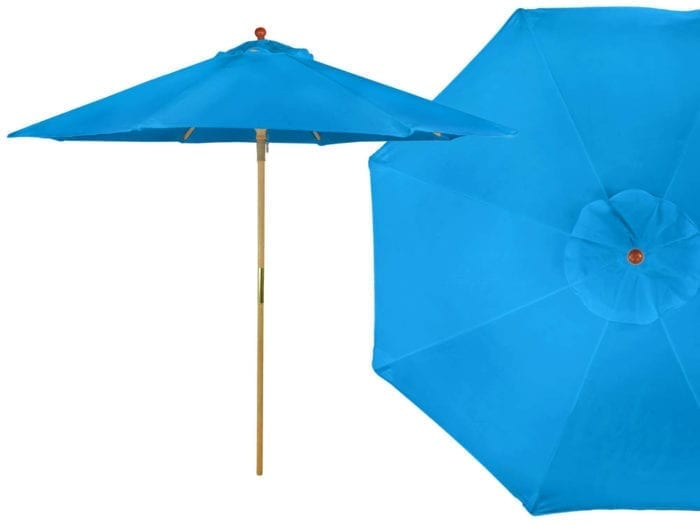 Vivid Sky Blue Market Umbrella 9FT