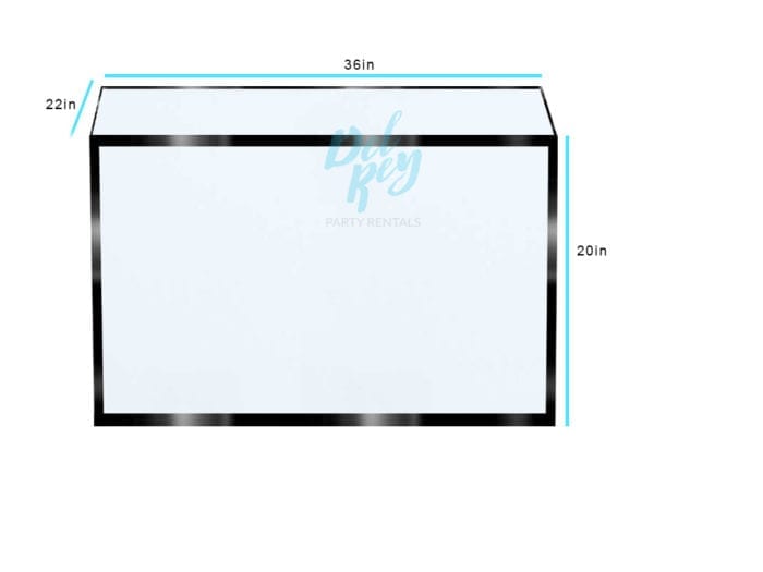 White Acrylic Square Table 36″ X 22″ X 20" High - Image 2