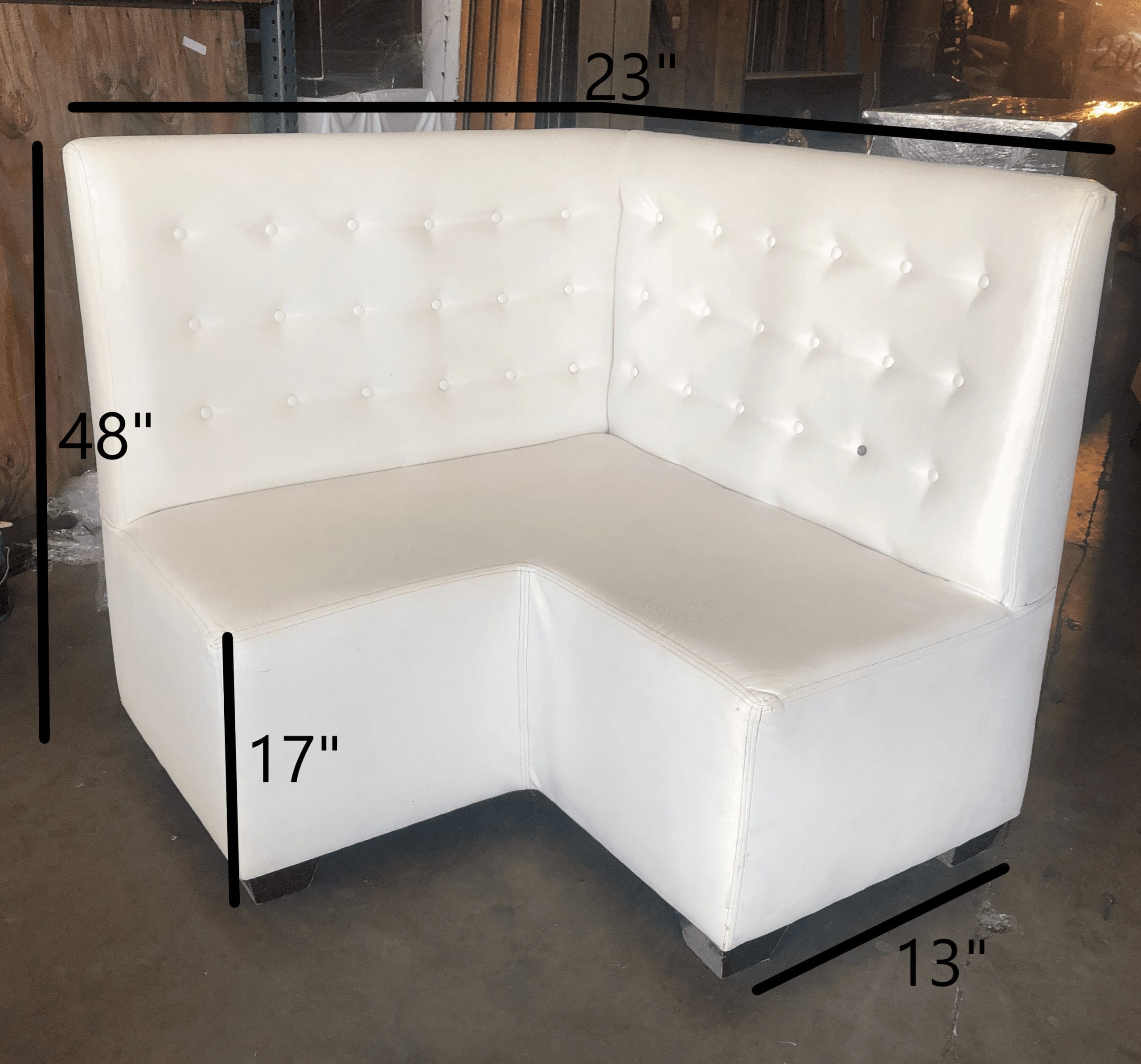 High back store corner bench