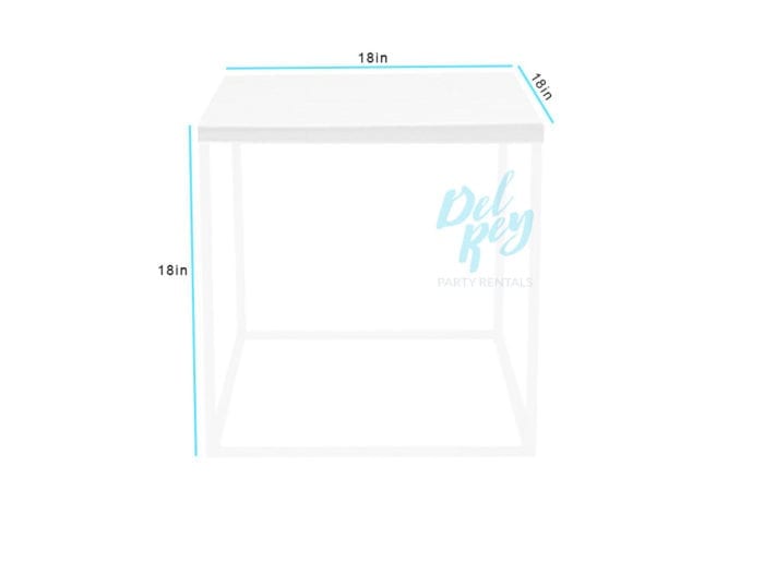 White Iron Square Coffee Table 18″ X 18″ X 18″ High - Image 2