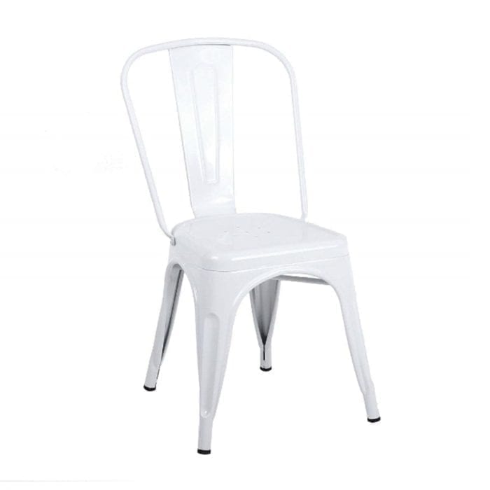 White Tolix Style Metal Industrial  Chair