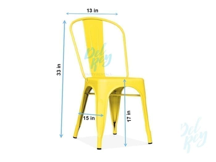 Yellow Tolix Style Industrial Metal Chair - Image 2