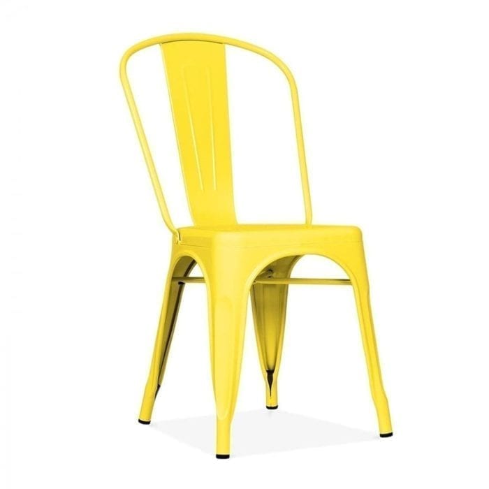Yellow Tolix Style Industrial Metal Chair