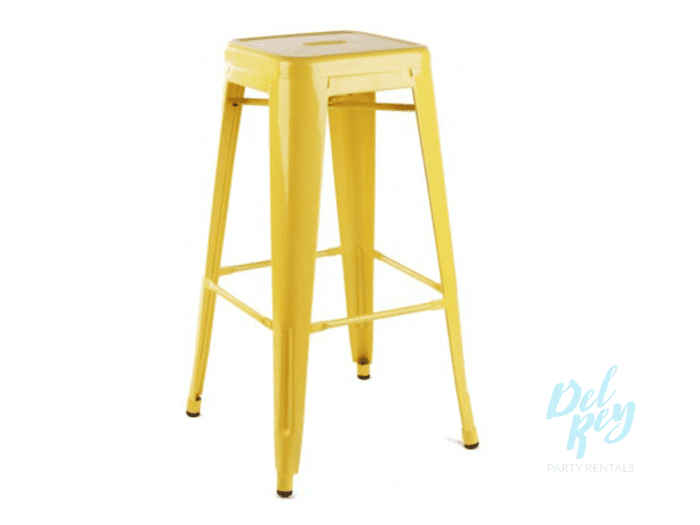 Yellow Tolix Metal Barstool