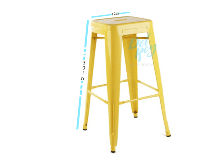 Yellow Tolix Metal Barstool - Image 2