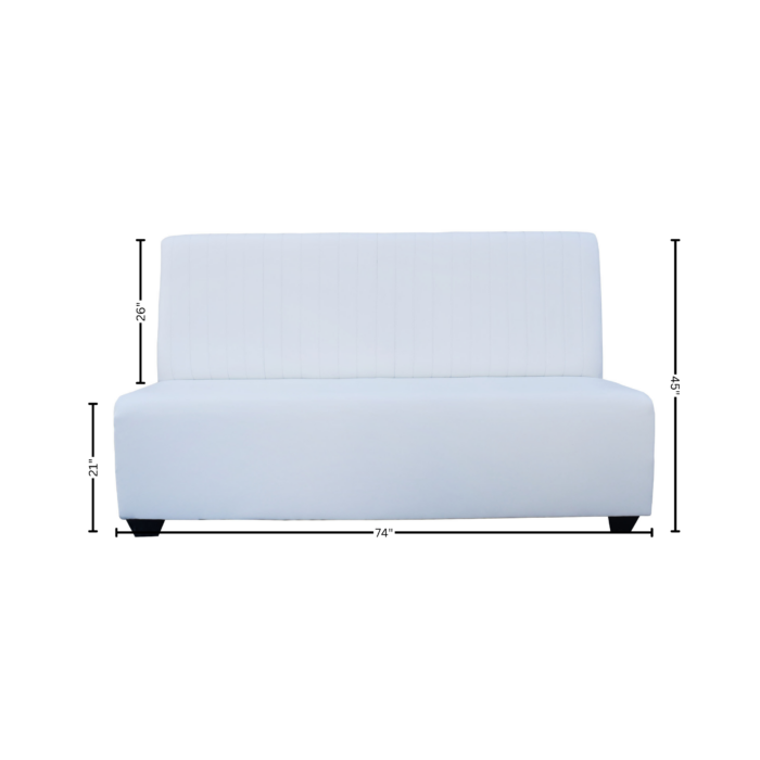 6 Ft. White Lounge High Back Bench - Image 3