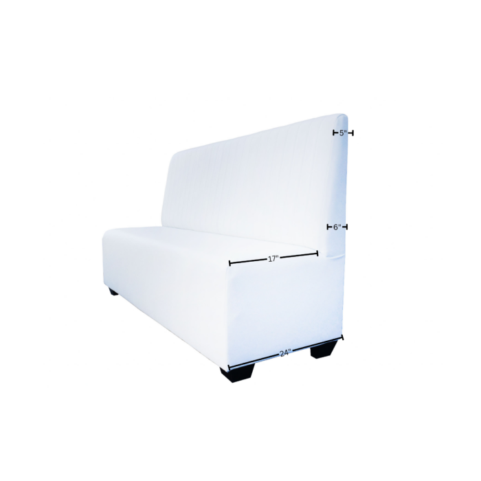 6 Ft. White Lounge High Back Bench - Image 4