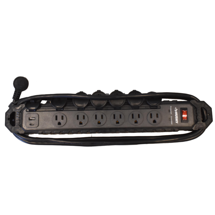 8ft Husky 6-Plug Power Strip with USB and USB-C - Image 2