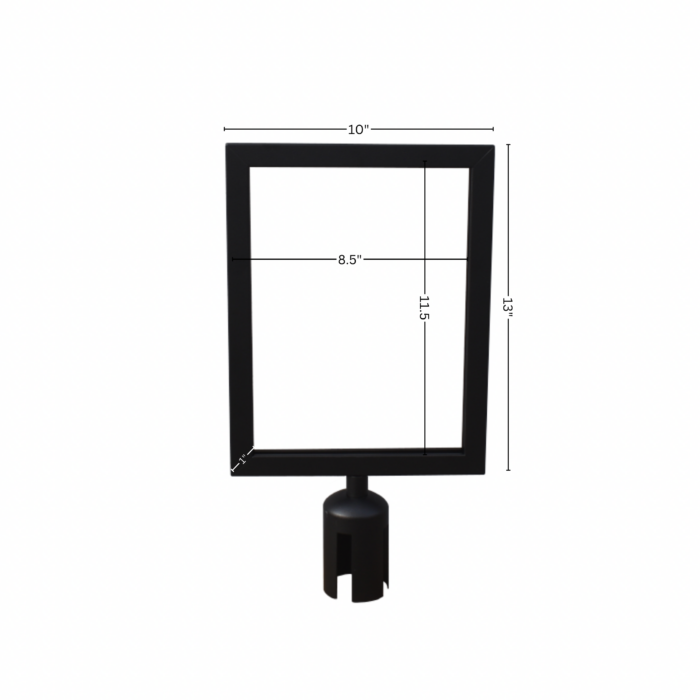 Sign Holder 10x13 with Black Tensabarrier Stanchion - Image 3
