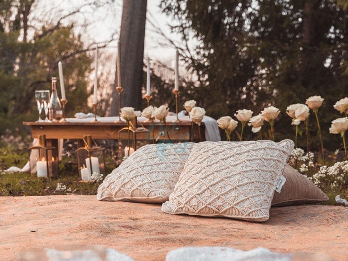 8′ X 48″ x 15″ Low Boho Rustic Table - Image 4