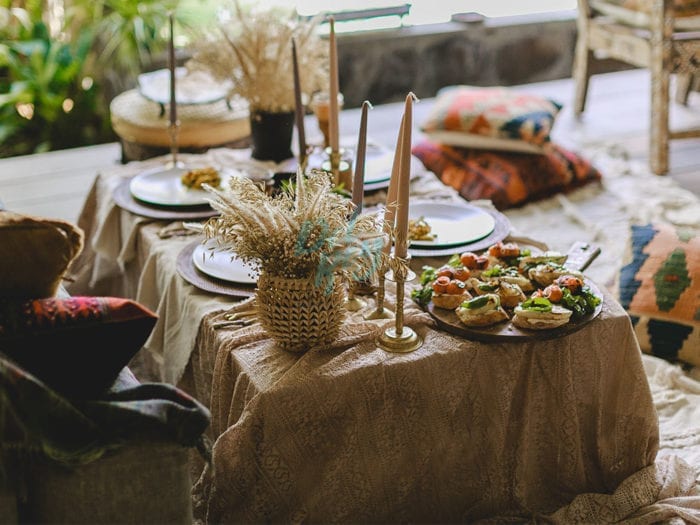 8′ X 48″ x 15″ Low Boho Rustic Table - Image 5