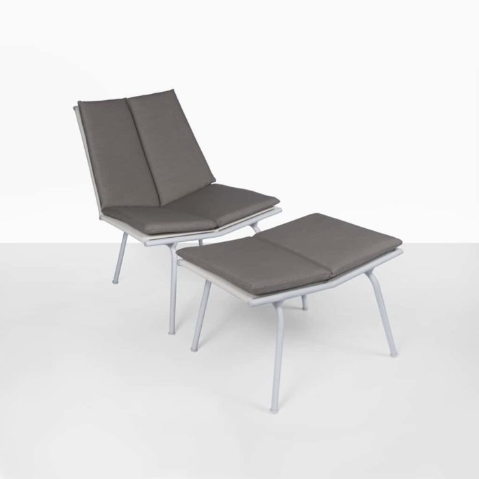 Nordic Outdoor Relaxing Chair and Ottoman - Image 4