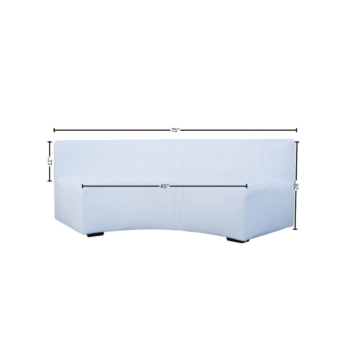 White Minimal Serpentine Bench - Image 3